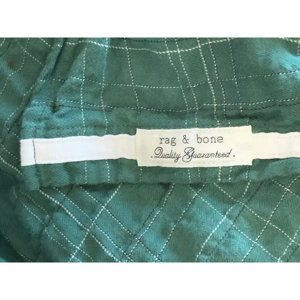 RAG & BONE Mens Gus Checked Cotton-Blend Flannel Shirt Size XL
